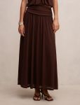 Layne Gathered Basque Maxi Skirt - 16 Rich Chocolate Co-ord