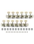 Metallor 12 Strings Acoustic Guitar Tuning Pegs Chrome Plated Machine Heads Single Hole 6L 6R.