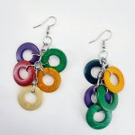 Colourful Rings Drop Earrings - Factory Plaza