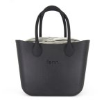 Fenn Original Collection Black Pattern 45 Inner Gold Zip Black Round Microfiber Handle - Ys Travel Bags