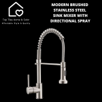 Modern Brushed Stainless Steel Sink Mixer With Directional Spray