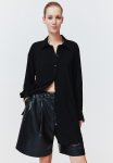 Mama Tie-belt Shirt - Black