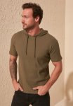 Hooded Short Sleeve Tee - Khaki