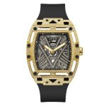 Guess Mens Black Gold Tone Analog Watch GW0564G1