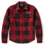 Womens Shirt Jacket – Black red