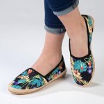 Pierre Cardin St Tropez 8 Espadrille Slip On - Black Floral - 9