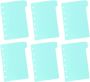 6-SHEET A7 Binder Index Dividers Mint Green Pp Plastic Loose Leaf Planner