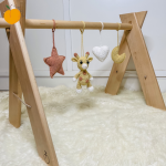 Baby Gia Giraffe Collection - Premium Beech Wood Stand And Crochet Dangles