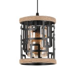 Arabella Metal And Glass Pendant Light Black