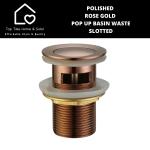 Polished Rose Gold Pop Up Basin Waste - Slotted - 41MM