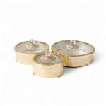 3 Piece Cake Storage Set Gold