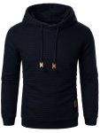 Autumn And Winter Men's Casual Comfy Waffle Long Sleeve Hoodie Men's Sports Hooded Sweatshirt With Drawstring