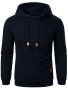 Autumn And Winter Men's Casual Comfy Waffle Long Sleeve Hoodie Men's Sports Hooded Sweatshirt With Drawstring