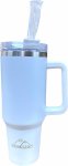 1.2L Stainless Steel Travel With Vacuum Insulation & Straw For Hot cold - Pnk Aluminium Coffee Mug