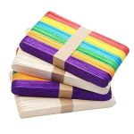 Art & Craft Wooden Lolly Sticks 200 Piece Pack Colour & Plain