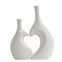 Heart Shaped Vase Set - Beige