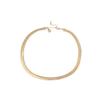 1 0M Gold Herring Bone Choker Necklace - Gold