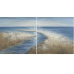 Estuary Wall Art Canvas Painting 2000 X 1000 Set Of 2
