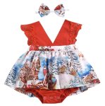 Christmas Romper Dress And Headband