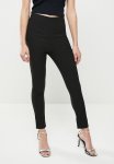 Medium Rise Slim Fit Trousers - Black