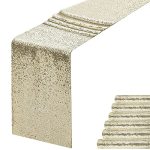 Champagne Sequin Table Runner 12" X 108" Pack Of 6 Sequin Table Cloth Runner Glitter Table Runner For Party Decor Glitter Party