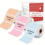 3 Rolls M120 M110 M110S M200 M220 Thermal Paper 1.57" X 1.18" 40X30MM Multi-purpose Square Self-adhesive Label Barcode fnsku f