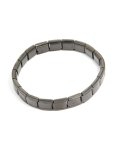 Waterproof Mens Black Coated Metal Stainless Steel Stretch Link Chain Bracelet