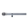 Curtain Rod Kit D28 Slice Pommel Chrome Extendable From 120CM - 210CM Includes Brackets And Finals Inspire