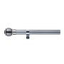 Inspire Curtain Rod Kit D28 Slice Pommel Chrome Extendable From 120CM - 210CM Includes Brackets And Finals