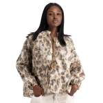 Speckled Animal Print Top - Beige Free