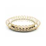 2 Piece Mirror Tray Set Gold