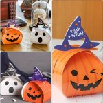 Halloween Candy Boxes 10-PACK MINI Ghost And Pumpkin Treat Containers With Festive Hats Paper Party Favor Holders For Halloween