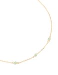 Goldair Gold Plated Sterling Silver Green Semi Precious Stone Station Necklace