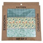 Cotton Kitchen Towels Checkers And Avo 3 Piece
