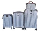 Smte Galaxia Hard-shell Luggage Set With Spinner Wheels Silver 4-PIECE With Keychain