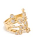 Goldair Gold Plated Multi Cubic Zirconia Open Ring - M l