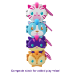 Pet Connects Stackable Compact Animal Shape And Theme 2 Pets One With Hair And Comb Assortment