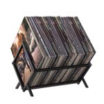 Yinmit Vinyl Record Storage Holder - 80-100 Lp Vinyl Organizer Metal Record Display Rack Quick Assembly Album Storage For Books