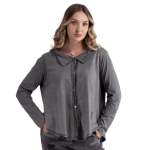 2-TEXTURED Collared Overdyed Shirt - Steel Grey Free