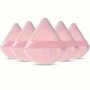 5pcs Soft Triangle Makeup Puffs Velvet Cosmetic Sponges For Loose Mineral & Body Powders Unscented Beauty Makeup Tool Set - Pink Black Nude