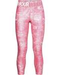 Girls' Heatgear Armour Printed Crop - Pink Lemonade Medium Heather Ylg