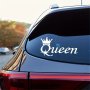 Queen Crown Car Sticker Vinyl Decal Bumper Stickers For Window Of Cars Exquisite Car Stickers And Decals For Women (White)