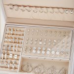 51-PIECE Set Silver Fashion Faux Pearl & Cubic Zirconia Earrings Lightweight Ladies' Daily Wear Versatile Casual Gift For Her Vi