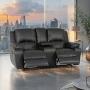 Lyla 2 Seater Recliner & Console Full Leather