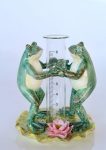 2 Frogs Holding Rain Gauge 22X18CM