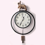 Analog Pendulum Wall Clock - Gold