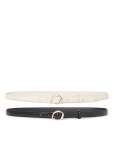 Ali 2 Pack Abstract Buckle Belt - XL Black ivory