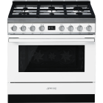 Smeg 90CM Portofino Gas Electric Pyrolytic Cooker - Ice-white CPF9GPWH