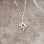 Astara 925 Sterling Silver Cz Northern Star Necklace 12MM 45CM Chain