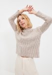 Turtleneck Knit Sweater - Beige